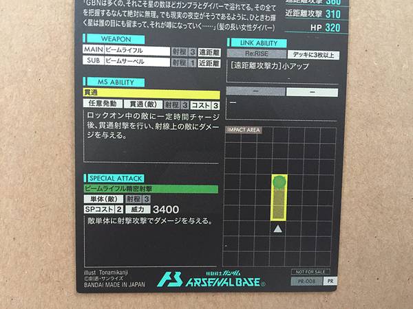 EARTHREE GUNDAM PR-008 Arsenal Base Promotional Card Build Divers