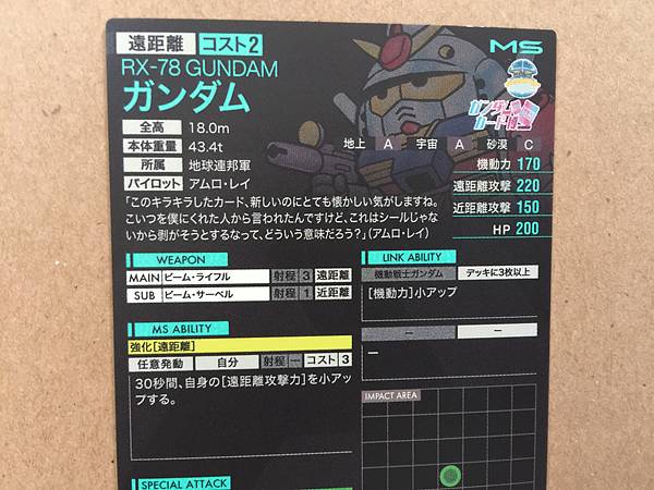 GUNDAM RX-78 PR-005 Gundam Arsenal Base Promotional Card