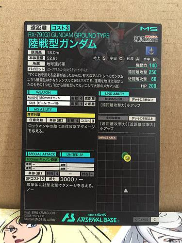 GUNDAM GROUND TYPE UT03-003 C Gundam Arsenal Base Card