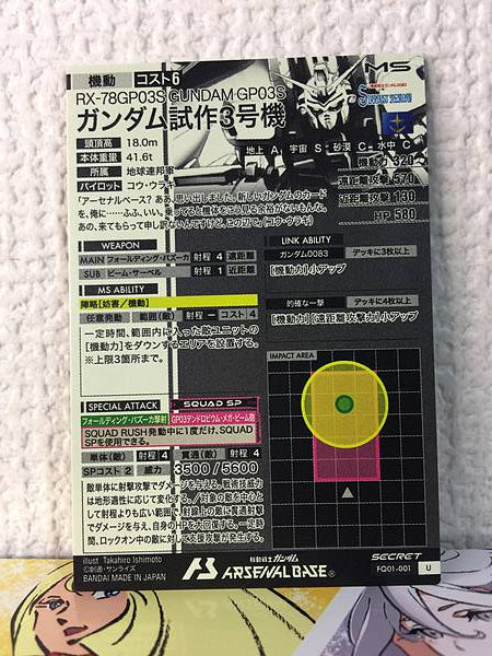 GUNDAM GP03S FQ01-001 Base del Arsenal Secreto Stardust Memory