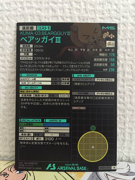 BEARGGUYIII UTB03-013 Gundam Arsenal Tarjeta base para construir luchadores