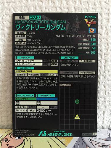 VICTORY GUNDAM UTB03-005 P Gundam Arsenal Base Card