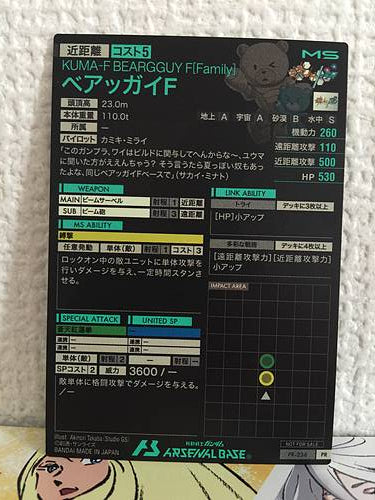 BEARGGUY F PR-236  Gundam Arsenal Base Card Build Fighters