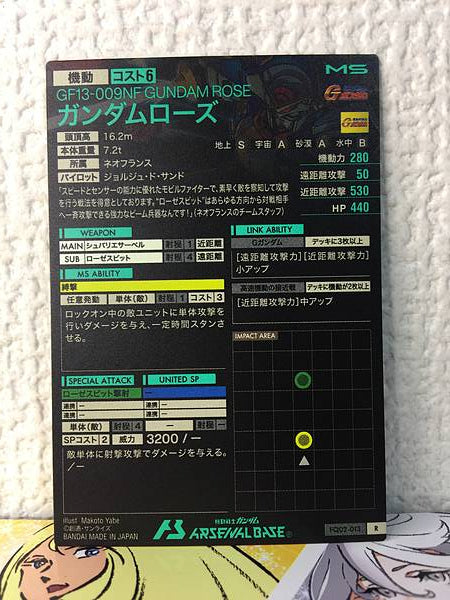 Tarjeta base Gundam Arsenal GUNDAM ROSE FQ02-013 R