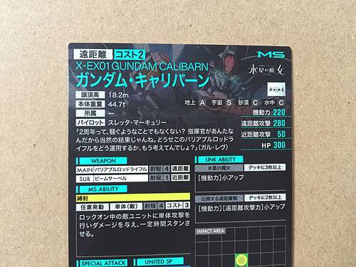 GUNDAM CALIBARN PR-220 Arsenal Base Card Witch de Mercury
