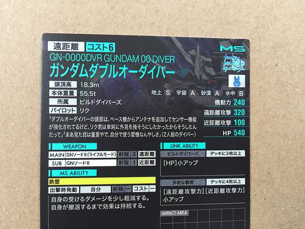 GUNDAM 00 DIVER UT04-036  M Gundam Arsenal Base Card