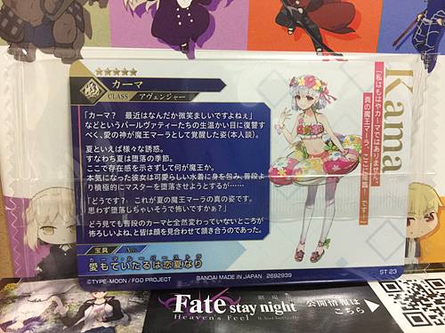 Kama Fate Grand Order FGO Twin Wafer ST 23 Card