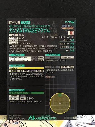 AGE TRYMAG GUNDAM TRY AGE MAGNUM LX04-065 R Gundam Arsenal Base Card
