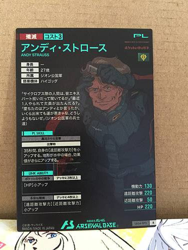 ANDY STRAUSS LX04-073 R Gundam Arsenal Base Card