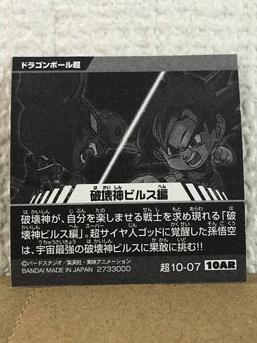 Son Goku Beerus 10-07 AR Dragon Ball Super Warrior Wafer Seal Sticker