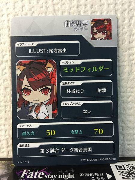 Kyokutei Bakin Rider ate/Dream Striker Card FGO Grand Order