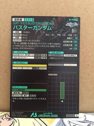GAT-X103 BUSTER GUNDAM ST01-004 Tarjeta base del Arsenal de Gundam