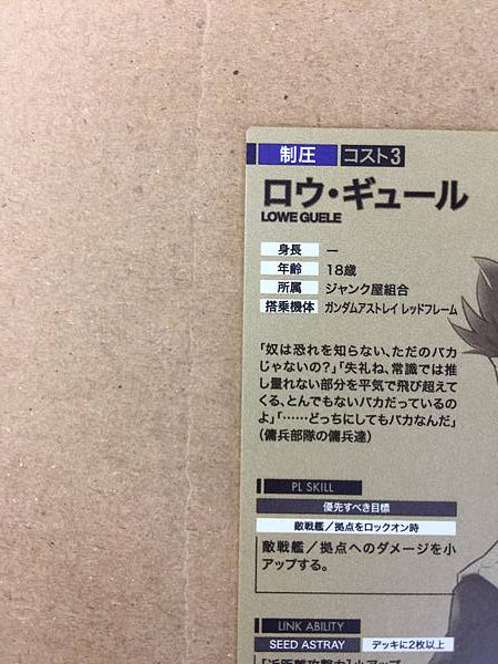 LOWEGUELE AR01-009  Gundam Arsenal Base Card Seed Astray