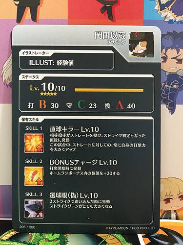 Okada Izō Assassin Fate/Grail League Card FGO Grand Order