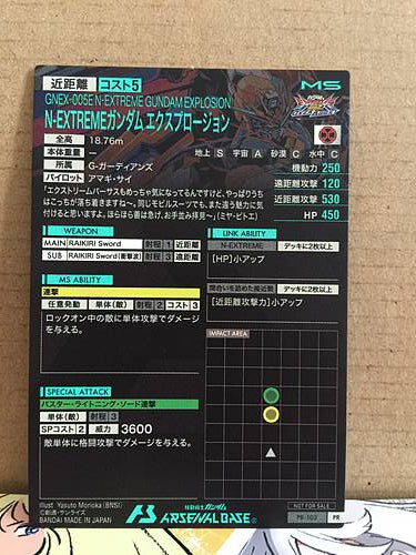 N-EXTREME GUNDAM EXPLOSION PR-103 Gundam Arsenal Base Promotional Card