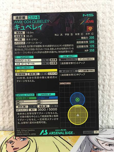 QUBELEY UT06-007 P Gundam Arsenal Base Card ZZ