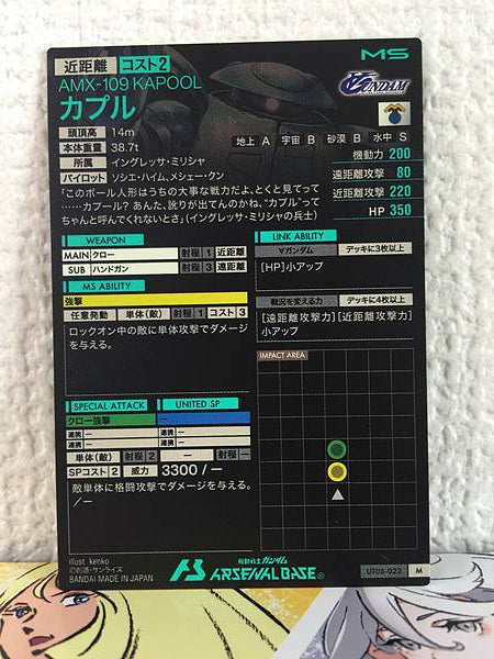 KAPOOL UT06-022  M Gundam Arsenal Base Card