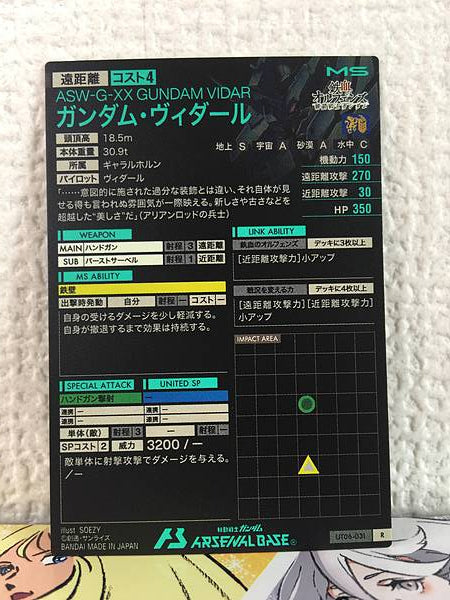 GUNDAM VIDAR UT06-031  R Gundam Arsenal Base Card