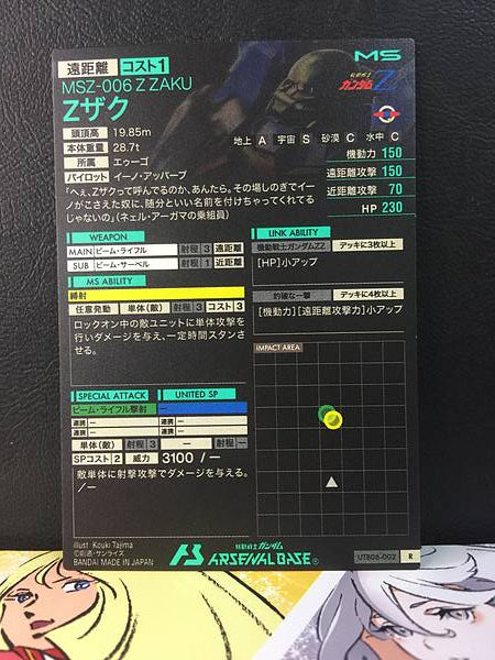 Z ZAKU UTB06-002 Tarjeta base Gundam Arsenal Z