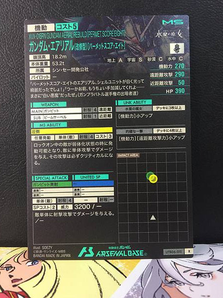 RECONSTRUCCIÓN AÉREA DE GUNDAM UTB06-011 Tarjeta base del Arsenal de Gundam Bruja de Mercury