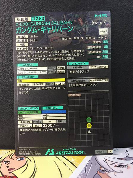 GUNDAM CALIBARN UTB06-013 Gundam Arsenal Base Card Witch from Mercury