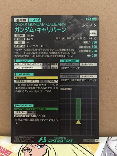 Gundam Calibarn LX03-059 U Gundam Arsenal Base Card LINXTAGE 03