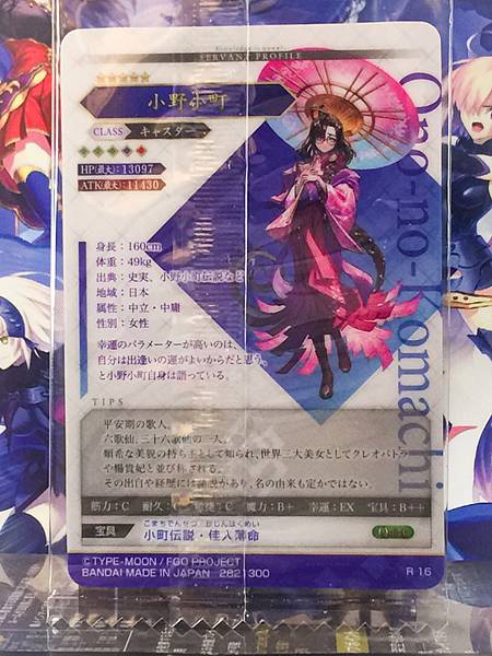 Ono-no-Komachi Caster Fate Grand Order FGO Wafer Card vol.14 R16
