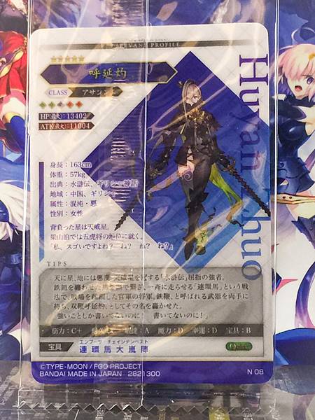 Huyan Zhuo Assassin  Fate Grand Order FGO Wafer Card vol.14 N 08