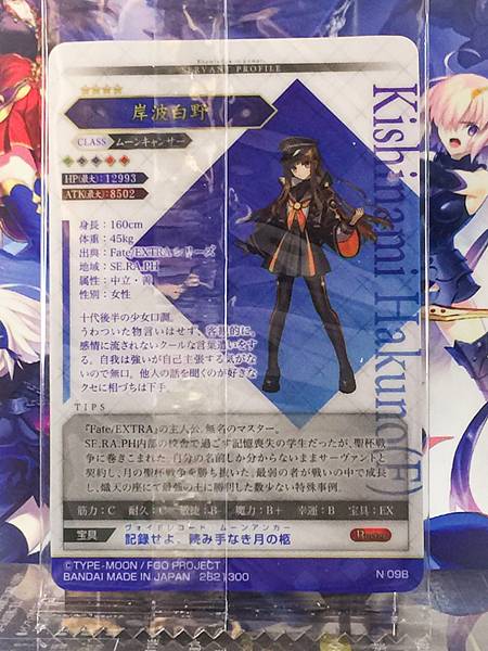 Kishinami Hakuno Moon Cancer Fate Grand Order FGO Wafer Card vol.14 N 098
