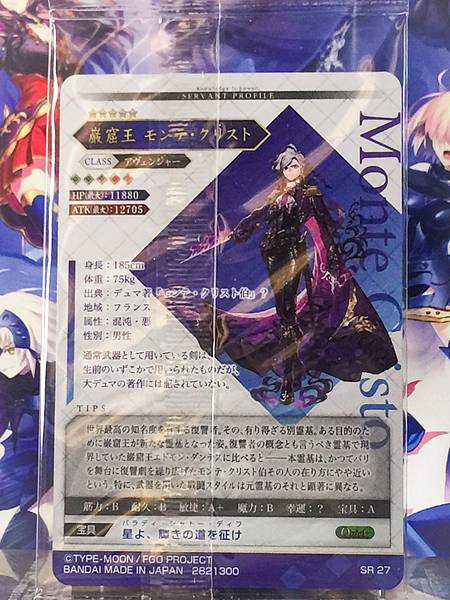 Monte Cristo Avenger Fate Grand Order FGO Wafer Card vol.14 SR27