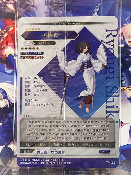 Rouge Shiki Saber  Fate Grand Order FGO Wafer Card vol.14 TM22