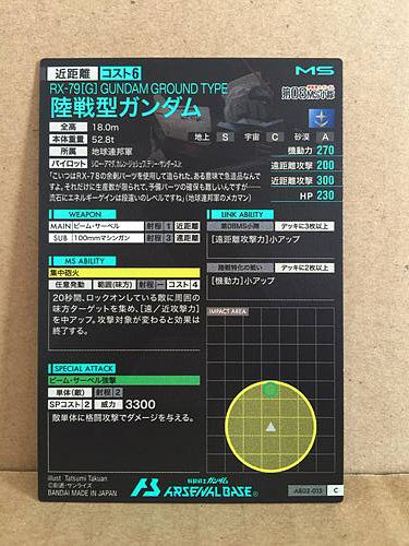 RX-79[G] GUNDAM GROUND TYPE AB03-015 Gundam Arsenal Base Holo Card