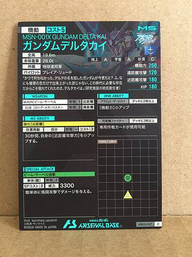 MSN-001X GUNDAM DELTA KAI AB02-027 Gundam Arsenal Base Holo Card