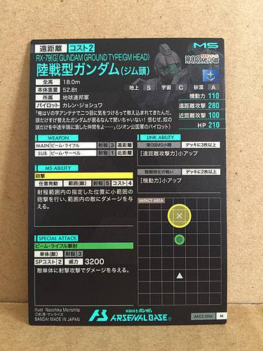 RX-79[G] FUNDAM GROUND TYPE(GM HEAD) AB02-006 Gundam Arsenal Base Holo Card