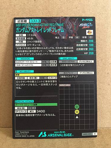 MBF-P02 GUNDAM ASTRAY RED FRAME AB02-031 Gundam Arsenal Base Holo Card
