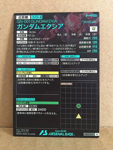 GN-001 GUNDAM EXIA AB03-051 Gundam Arsenal Base Holo Card