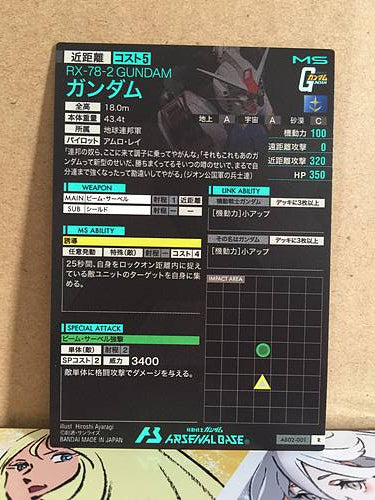 RX-78-2 GUNDAM AB02-001 Gundam Arsenal Base Card