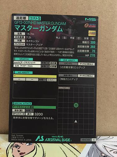 MASTER GUNDAM AB04-038 Gundam Arsenal Base Card Fighter G