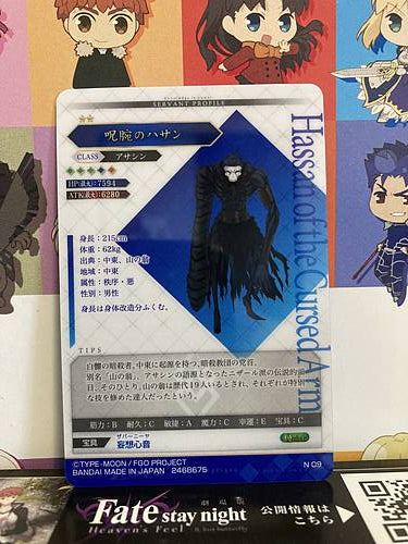 Hassan of the Cursed Arm Assassin Fate Grand Order FGO Wafer Card Vol.6 N09