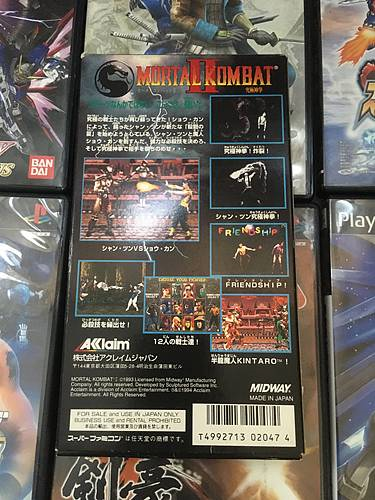 Juego completo de importación japonesa de Super Famicom MORTAL KOMBAT 2 SFC 